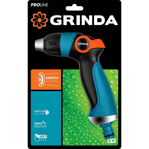 GRINDA двухкомпонентный, плавная регулировка напора, пистолет поливочный S-R 429101 PROLine