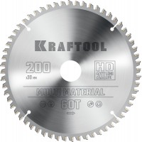 KRAFTOOL Multi Material, 200 х 30 мм, 60Т, пильный диск по алюминию (36953-200-30)