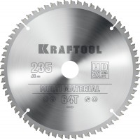 KRAFTOOL Multi Material, 235 х 30 мм, 64Т, пильный диск по алюминию (36953-235-30)