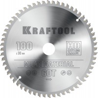 KRAFTOOL Multi Material, 180 х 30 мм, 60Т, пильный диск по алюминию (36953-180-30)