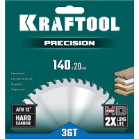 KRAFTOOL Precision, 140 х 20 мм, 36Т, пильный диск по дереву (36952-140-20)