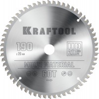 KRAFTOOL Multi Material, 190 х 20 мм, 60Т, пильный диск по алюминию (36953-190-20)