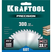 KRAFTOOL Precision, 300 х 32 мм, 60Т, пильный диск по дереву (36952-300-32)