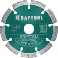 KRAFTOOL Ø 125Х22.2 мм, алмазный, сегментный, по железобетону, высокопрочному бетону диск отрезной UNIVERSAL 36680-125
