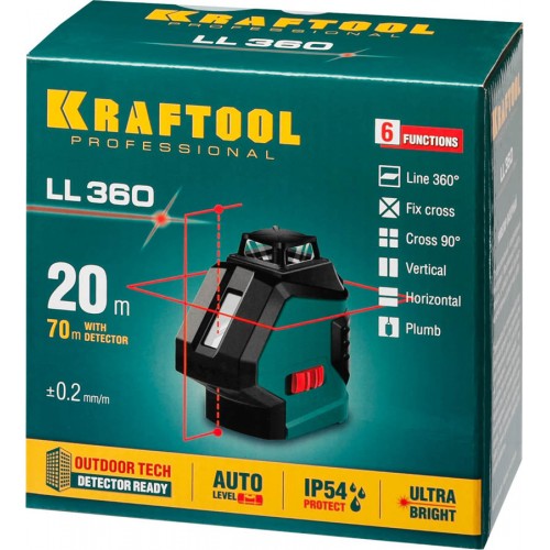 KRAFTOOL линейный лазерный нивелир LL360 34645 Professional