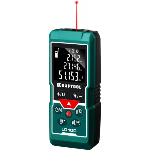 KRAFTOOL дальность 5 см - 100 м, точность 1,5 мм, лазерный дальномер LD-100 34765