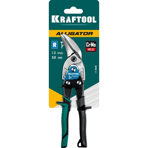 KRAFTOOL 250 мм, правые усиленные ножницы по металлу с выносом Alligator 2328-OR