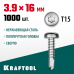 KRAFTOOL 16 х 3.9 мм, 1000 шт., нержавеющие саморезы DS-P с полукруглой головкой 300931-39-016