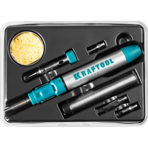 KRAFTOOL 3 в 1, 1300 °C, паяльник газовый в наборе 55504-H8