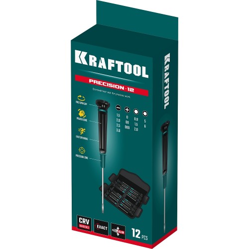 KRAFTOOL 12 шт, набор отверток для точных работ 25689 Pro