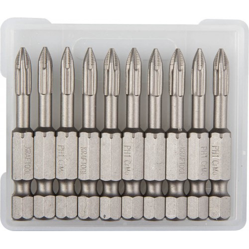 KRAFTOOL PH1, 10 шт., 50 мм, кованые профессиональные биты X-DRIVE 26121-1-50-10
