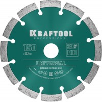 KRAFTOOL Ø 150Х22.2 мм, алмазный, сегментный, по железобетону, высокопрочному бетону диск отрезной UNIVERSAL 36680-150