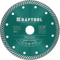KRAFTOOL Ø 150Х22.2 мм, алмазный, сегментный, по армированному бетону, кирпичу диск отрезной TURBO 36682-150