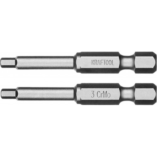 KRAFTOOL HEX3, 50 мм, 2 шт., кованые профессиональные биты X-DRIVE 26127-3-50-2