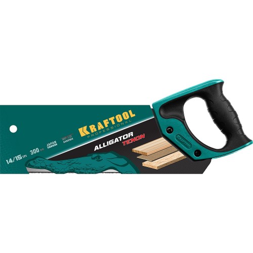 KRAFTOOL 15 TPI, 300 мм, ножовка с обушком для стусла Alligator Tenon 15 15228-30