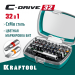 KRAFTOOL 32 шт, Cr-Mo, набор бит CLR многофункциональных 26067-H32