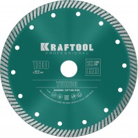 KRAFTOOL Ø 180Х22.2 мм, алмазный, сегментный, по армированному бетону, кирпичу диск отрезной TURBO 36682-180