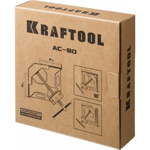 KRAFTOOL 2х80 мм, струбцина угловая AC-8 32202