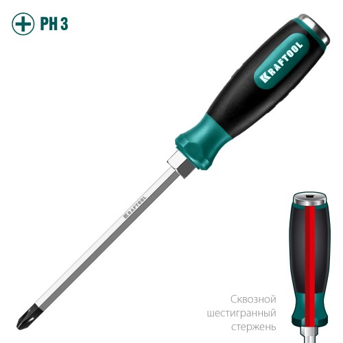 KRAFTOOL PH3х150 мм, отвертка ударная 250034-3