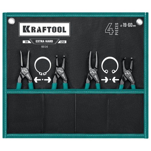 KRAFTOOL 4 шт., 180 мм, набор съемников стопорных колец Grand-4 22812-H4