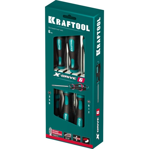 KRAFTOOL 6 шт., Х-Drive-6 набор отверток 250081-H6_z01