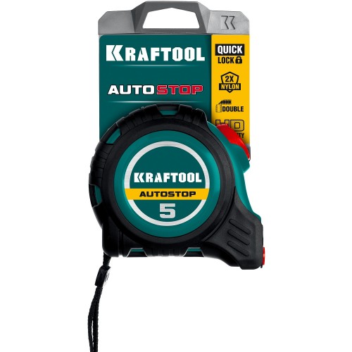 KRAFTOOL 5 м х 25 мм, автостоп, рулетка 3412-5-25