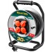 KRAFTOOL 30 м, 4000 Вт, 4 гнезда, IP44, КГ 3x2,5 кв мм, удлинитель на катушке 55086-30