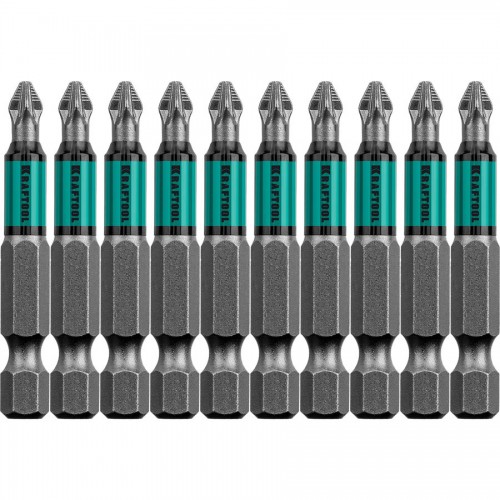 KRAFTOOL PZ2, 50 мм, 10 шт., Cr-Mo сталь, набор бит Optimum Line 26124-2-50-10