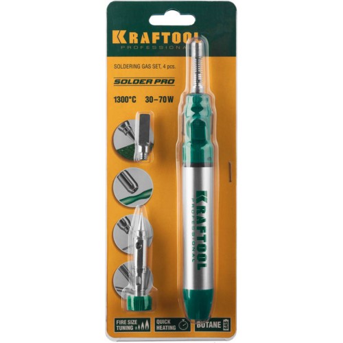 KRAFTOOL 3 в 1, 1300°C, паяльник газовый 55504-H3