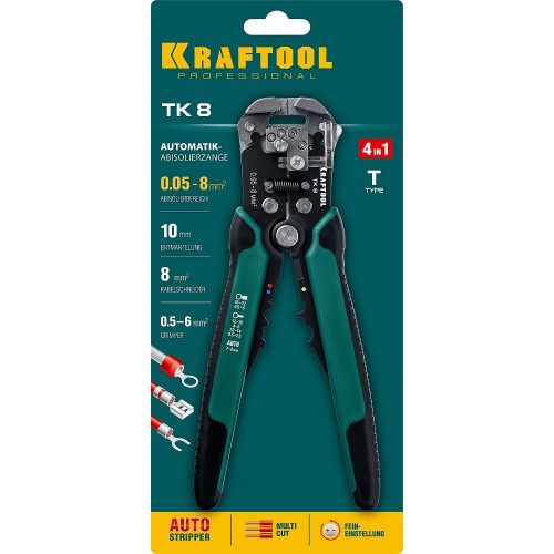 KRAFTOOL 0.05-8 мм², стриппер автоматический многофункциональный TK-8 22637