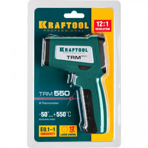 KRAFTOOL -50°С +550°С, пирометр инфракрасный TRM-550 45705-550