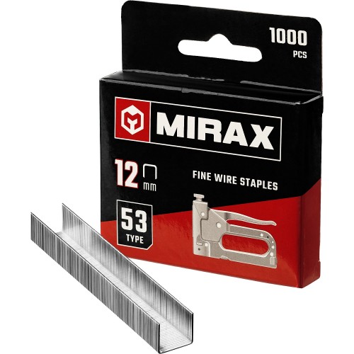 MIRAX скобы тип 53, 12 мм, скобы для степлера тонкие 3153-12