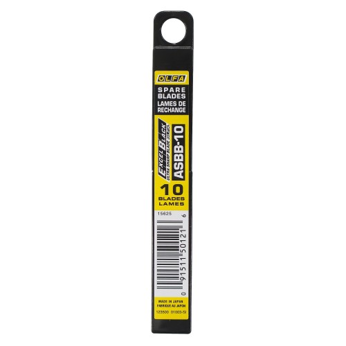 OLFA 9 мм, 10 шт, лезвие сегментированные EXCEL BLACK OL-ASBB-10