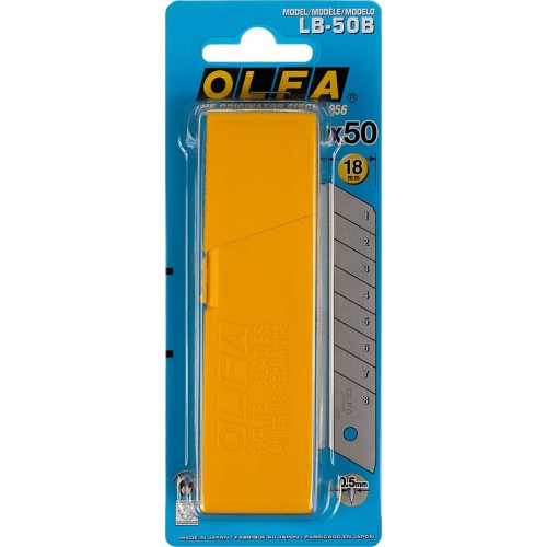 OLFA 18 мм, 50 шт., лезвия сегментированные OL-LB-50B