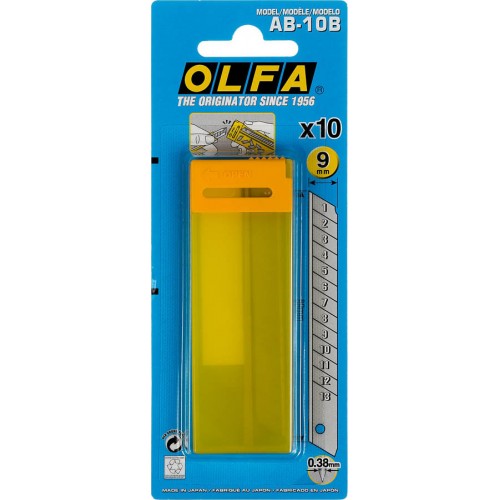 OLFA 10 шт., 9х80х0.38 мм, лезвия сегментированные OL-AB-10B