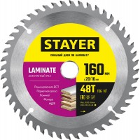 STAYER 160 x 20/16 мм, 48T, диск пильный по ламинату Laminate 3684-160-20-48_z01