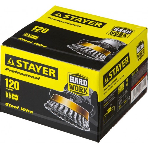 STAYER Ø 120 мм, щетка чашечная для УШМ 35128-120