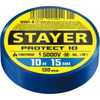 STAYER 10м х 15 мм, синяя, Protect-10 изолента ПВХ 12291-B_z01 Professional