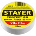 STAYER 19 мм, 20 м, цвет белый, изолента ПВХ на карточке Protect-20 12292-W