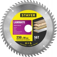 STAYER Ø 230 x 30 мм, 56T, пильный диск по ламинату 3684-230-30-56