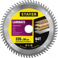 STAYER Ø 235 x 30 мм, 64T, пильный диск по ламинату 3684-235-30-64