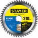 STAYER  210 x 32/30 мм, 48Т, диск пильный по дереву 3682-210-32-48_z01 Expert