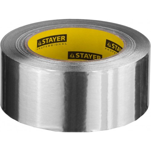 STAYER 75 мм х 50 м., до 120 °С, лента алюминиевая самоклеящаяся (скотч) 12268-75-50