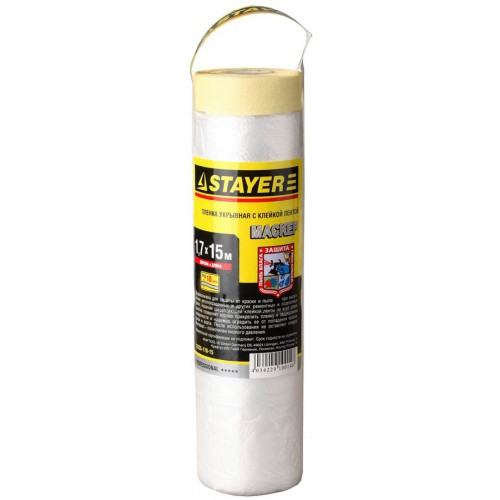 STAYER 1,7 х 15 м, 9 мкм, пленка укрывная с клейкой лентой маскер 12255-170-15