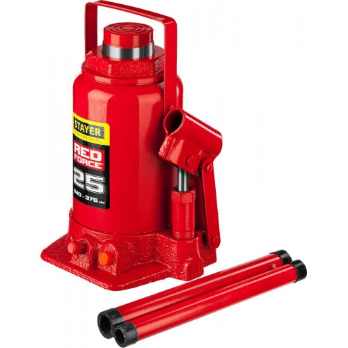 STAYER 25 т, 240-375 мм, домкрат бутылочный гидравлический RED FORCE 43160-25_z01 Professional