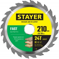 STAYER 210 x 32/30 мм, 24Т, диск пильный по дереву FAST 3680-210-32-24_z01 Master