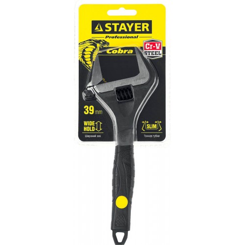 STAYER 200/39 мм, ключ разводной COBRA 27264-20