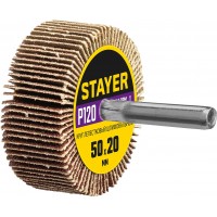 STAYER P120, 50х20 мм, круг шлифовальный лепестковый на шпильке 36607-120
