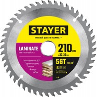 STAYER 210 x 32/30 мм, 56Т, диск пильный по ламинату Laminate 3684-210-32-56_z01