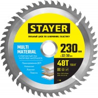 STAYER 230 х 32/30 мм, 48Т, диск пильный по алюминию Multi Material 3685-230-32-48 Master